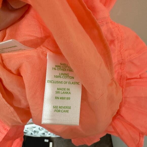 XL Lilly Pulitzer Peach Papaya Punch Off the Shoulder Louisa Dress NWT - Picture 7 of 7